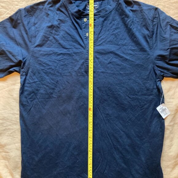 NWT LL Bean Unshrinkable Long Sleeve Henley Shirt Mens Medium Navy Blue/Black - Picture 7 of 9
